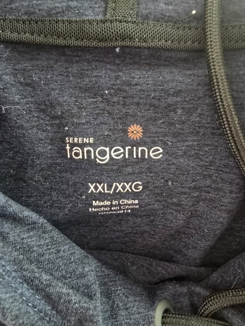 Tangerine Deep Navy Drawstring Neck Pullover - Picture 3 of 5